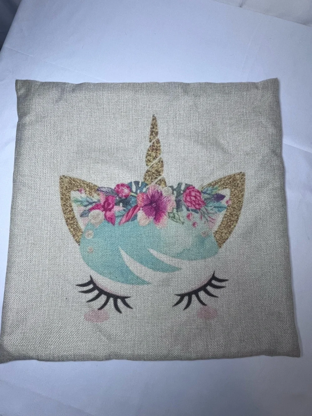 Pastel Unicorn Floral Throw Pillow Cases Set